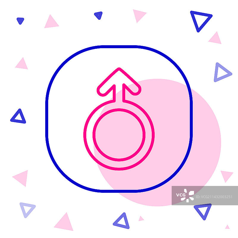 火星符号线条图标白色背景图片素材