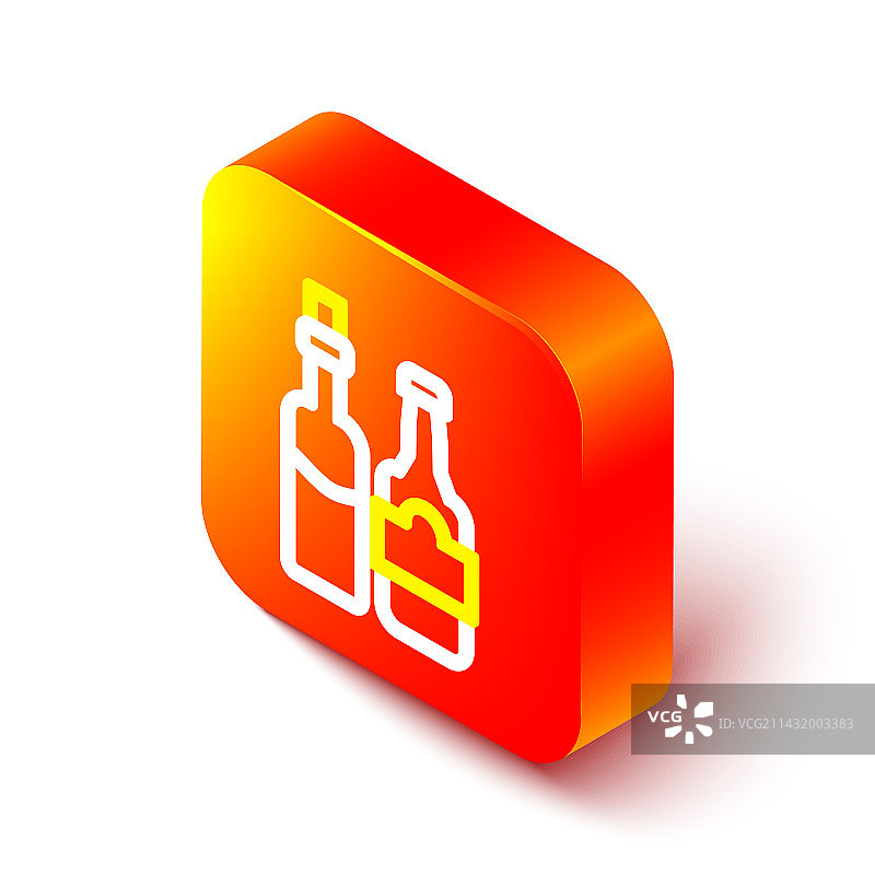 2.5D线条威士忌酒瓶图标图片素材