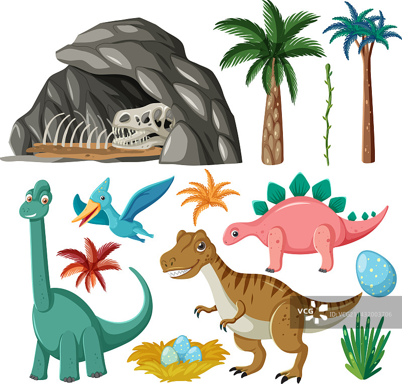 恐龙与自然元素合集图片素材