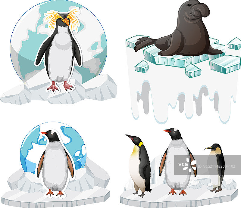 可爱企鹅图标合集图片素材