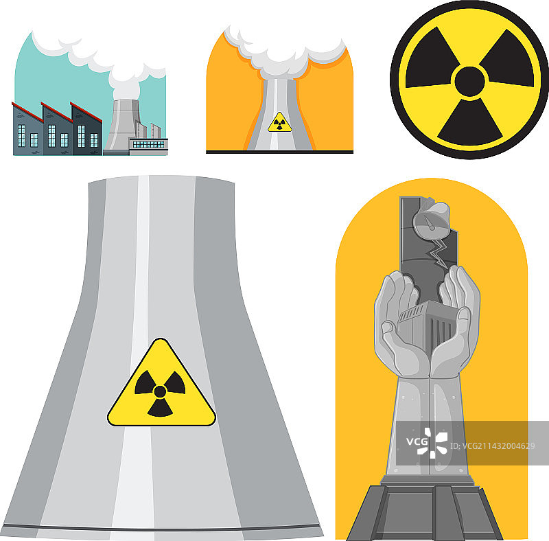 白色背景上的核标志图片素材