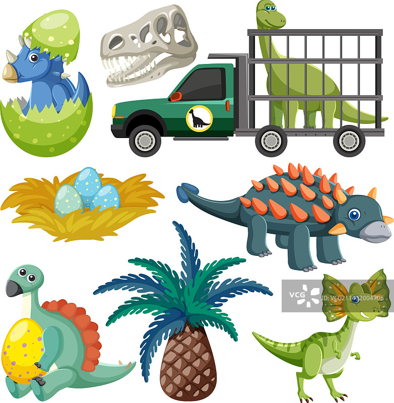 恐龙与自然元素合集图片素材