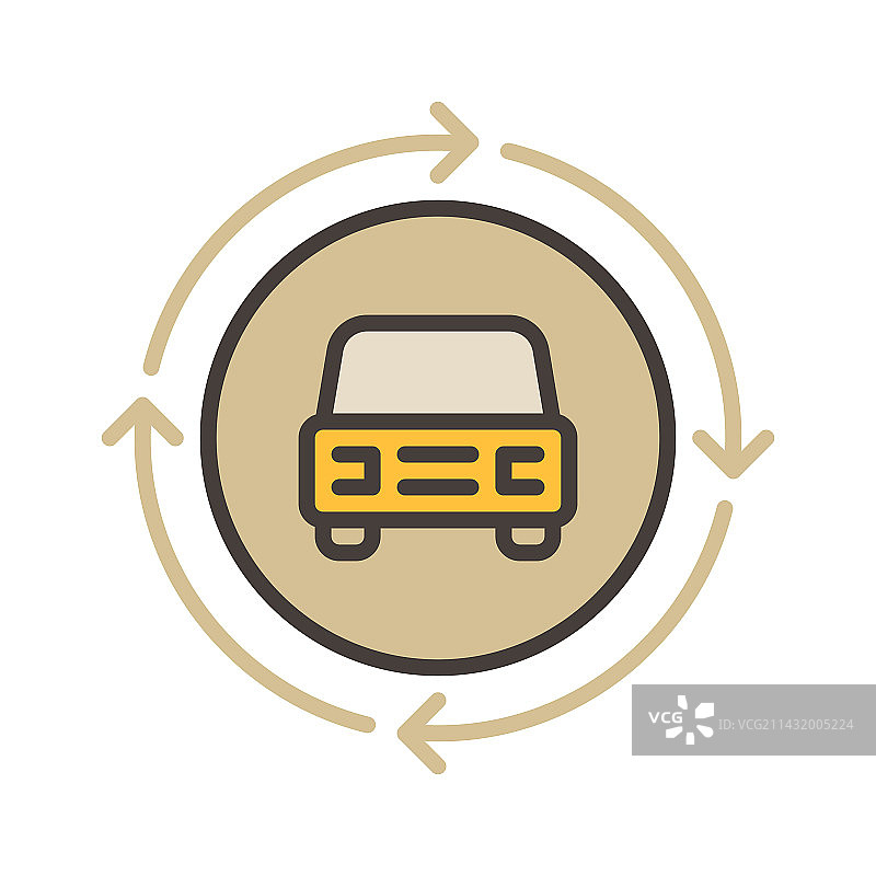 带箭头的汽车共享概念图片素材