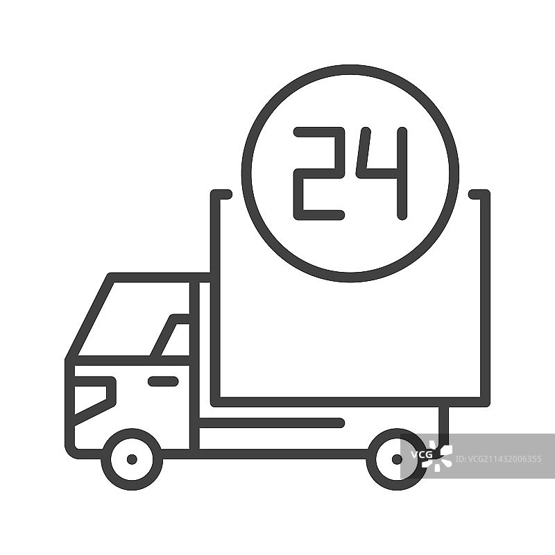 24小时卡车送货概念大纲图片素材