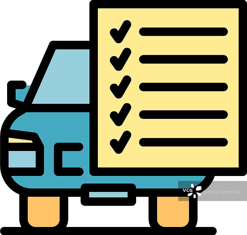 汽车检查清单扁平图标图片素材