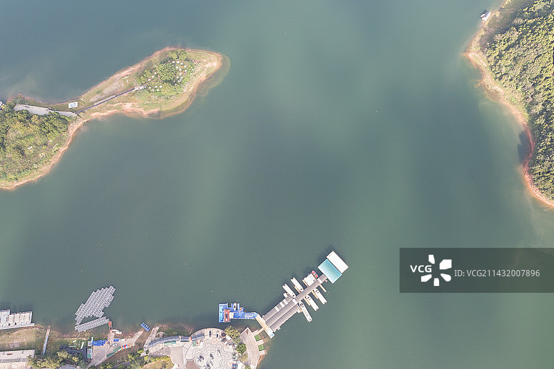 航拍四川绵阳仙海风景区风光图片素材