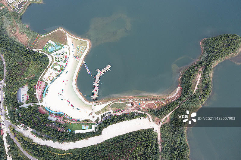 航拍四川绵阳仙海风景区风光图片素材