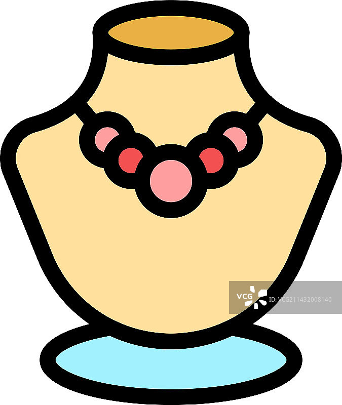 珠宝模型店扁平风格图标图片素材