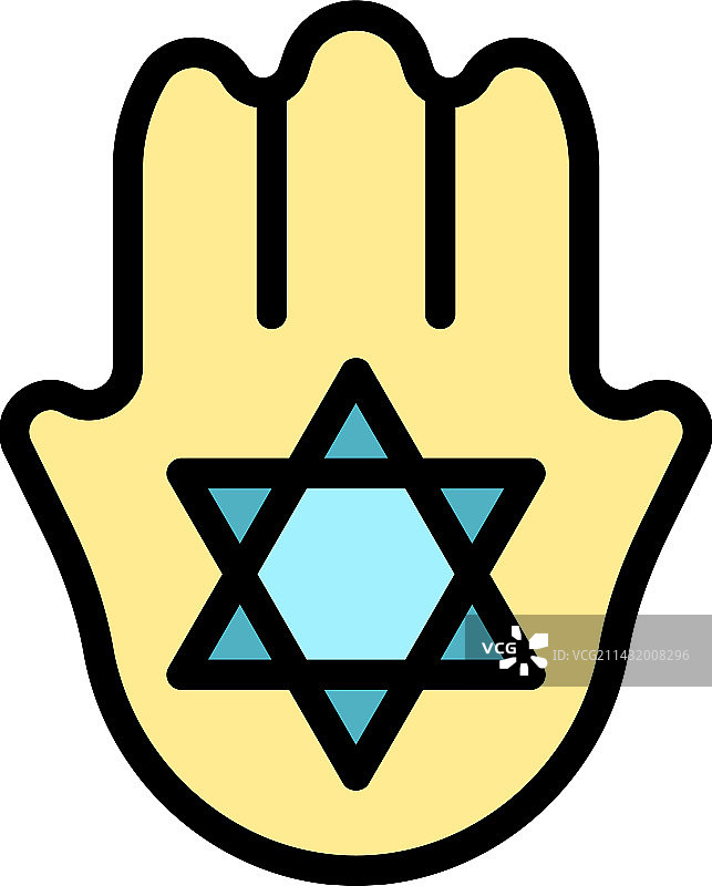 Hamsa手掌扁平图标图片素材