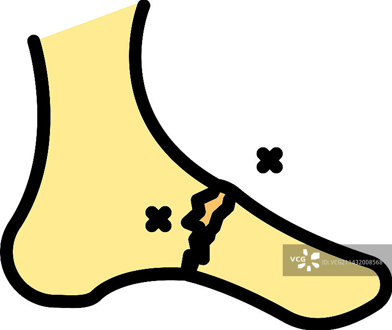 足部严重受伤图标（扁平风格）图片素材