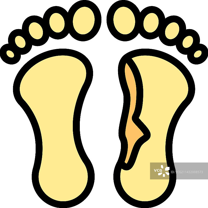 足部护理图标（扁平风格）图片素材