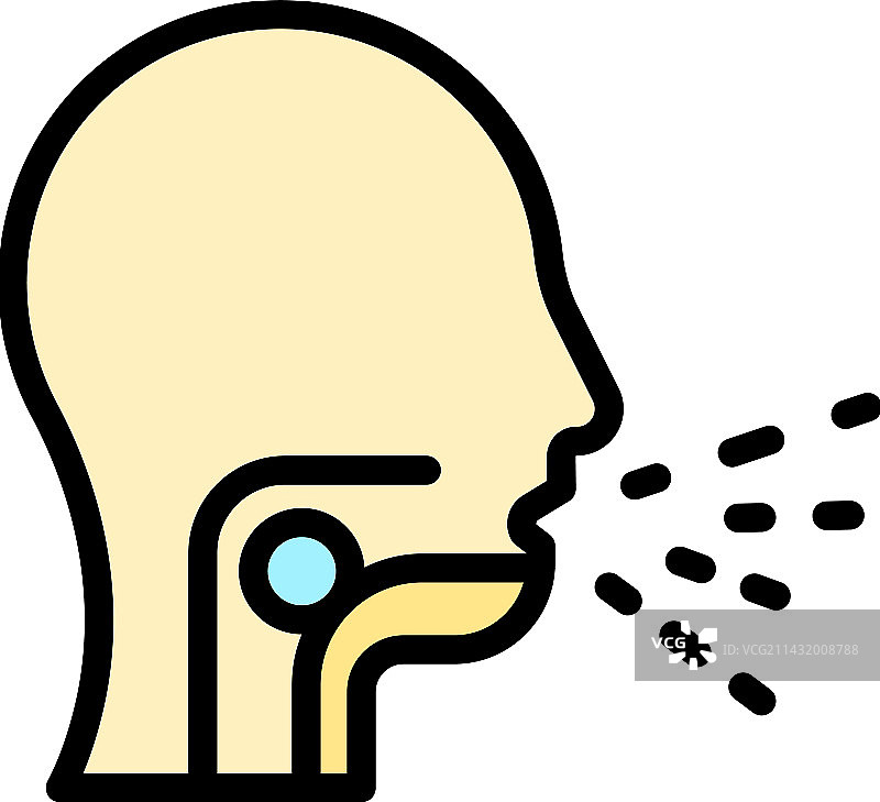 扁平咳嗽图标图片素材