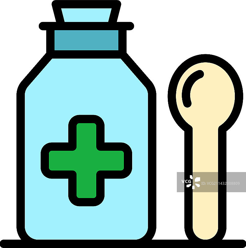 止咳糖浆扁平图标图片素材