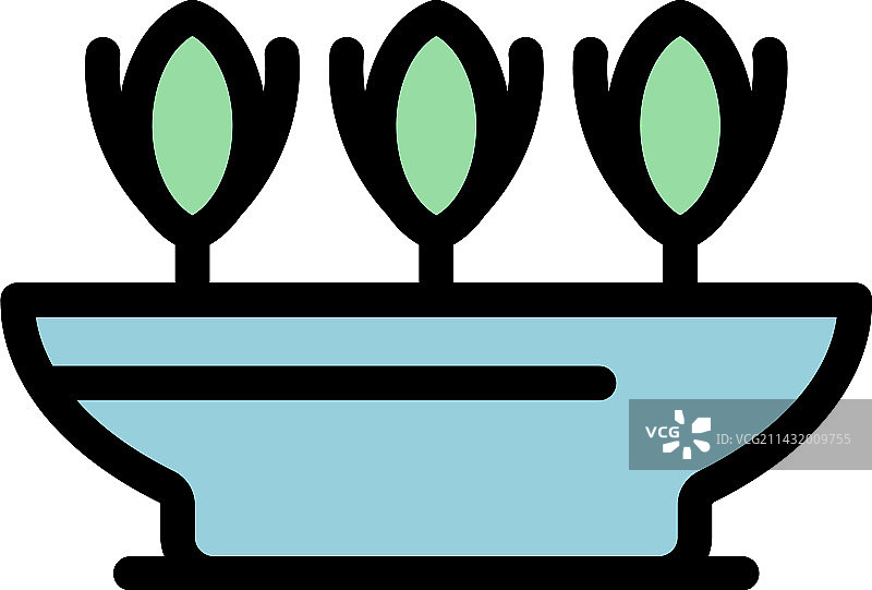 盆栽植物图标（扁平风格）图片素材