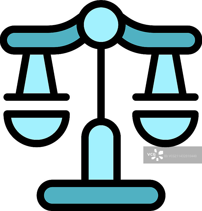 天平信任图标（扁平风格）图片素材