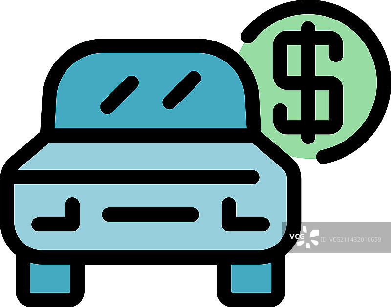 停车付费图标（扁平风格）图片素材