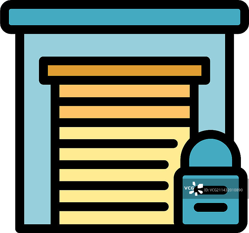 关闭的停车场图标（扁平风格）图片素材