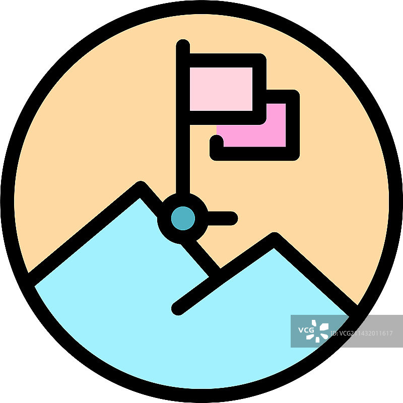顶部山峰扁平图标图片素材