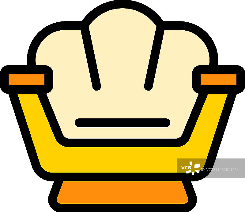 躺椅图标（扁平风格）图片素材