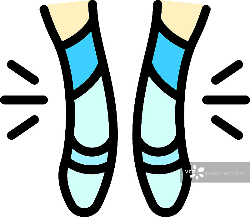 芭蕾舞鞋图标（扁平风格）图片素材