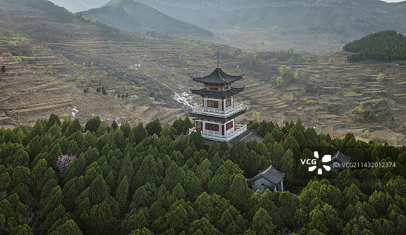 济南章丘朱家峪送子观音塔图片素材