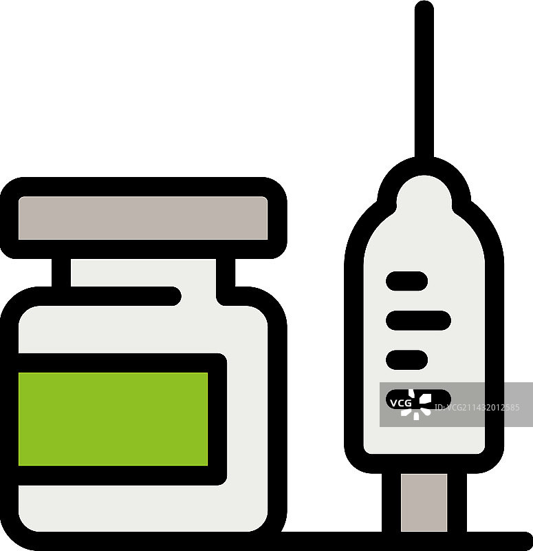 维生素注射器扁平图标图片素材