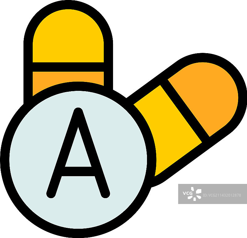 维生素保健品图标（扁平风格）图片素材