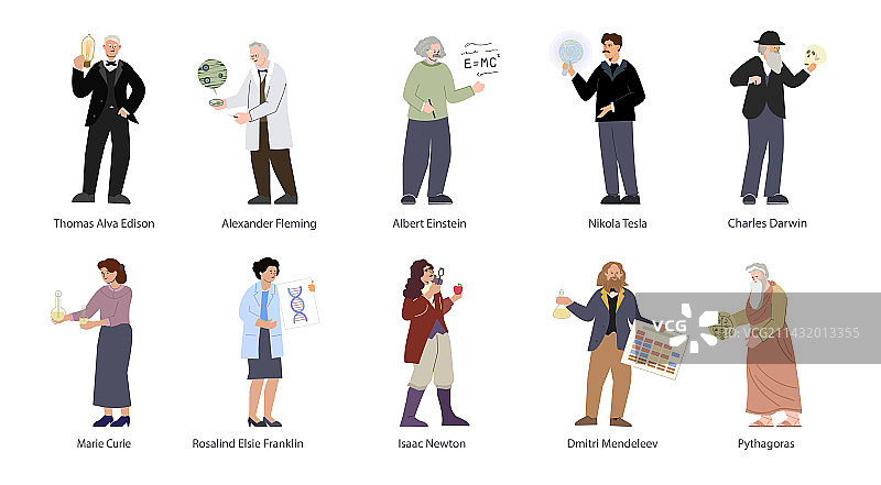 发明家科学家人物合集图片素材