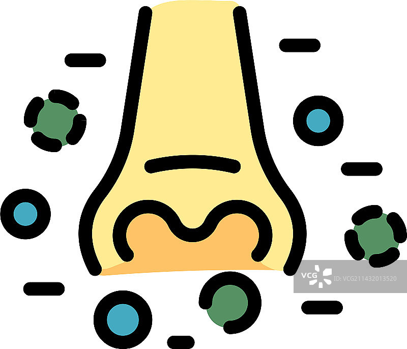 鼻子病毒扁平图标图片素材