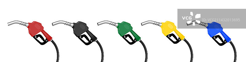 燃油气手柄泵喷嘴写实套装图片素材