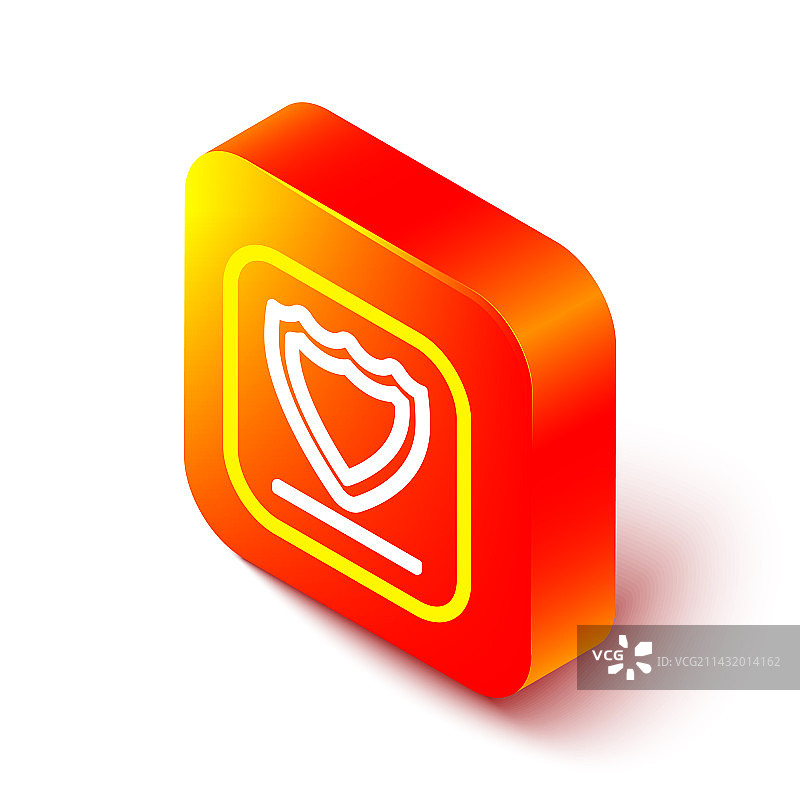 白色背景上的2.5D线条盾牌图标图片素材