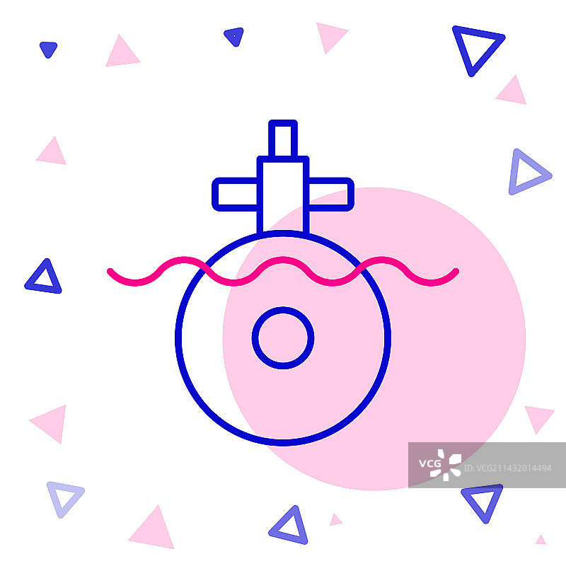 白色背景上的线条潜艇图标图片素材