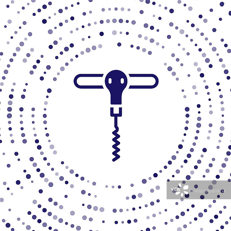 白色背景上孤立的蓝色开瓶器图标图片素材