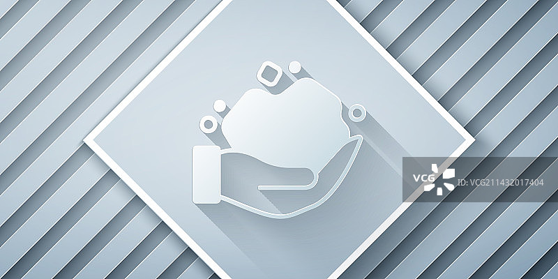 灰色背景上的金块图标剪纸图片素材