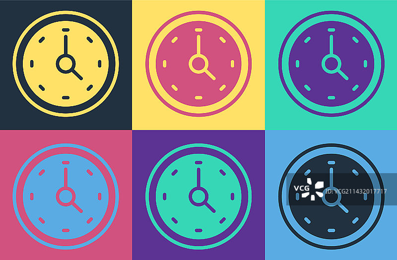流行艺术风格时钟图标图片素材