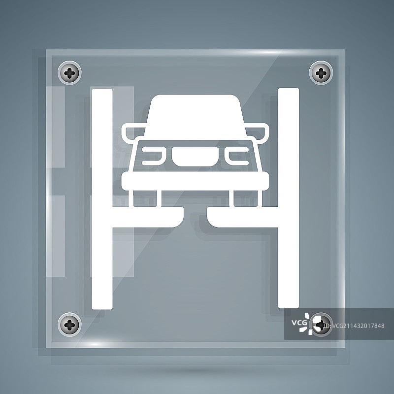 灰色背景上的升降机维修车图标图片素材