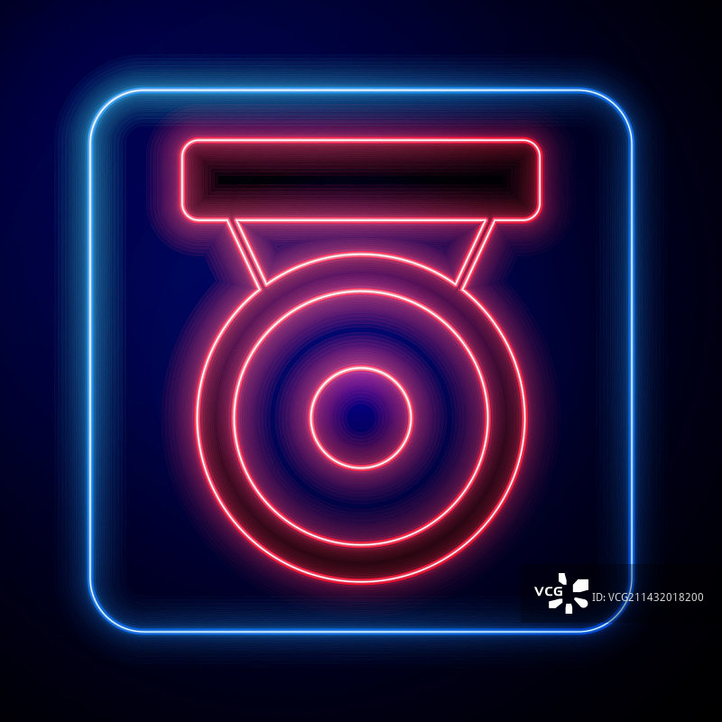 发光的霓虹灯拳击锣图标图片素材