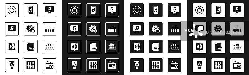 电脑、音符、黑胶唱片音乐素材图片素材