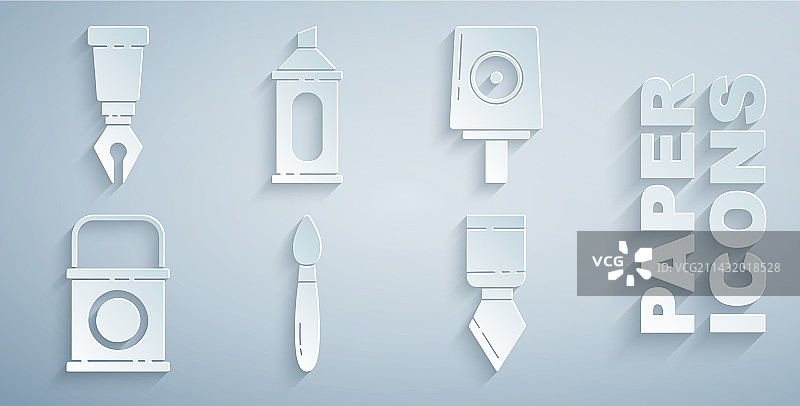 画笔喷罐喷嘴盖桶套装图片素材