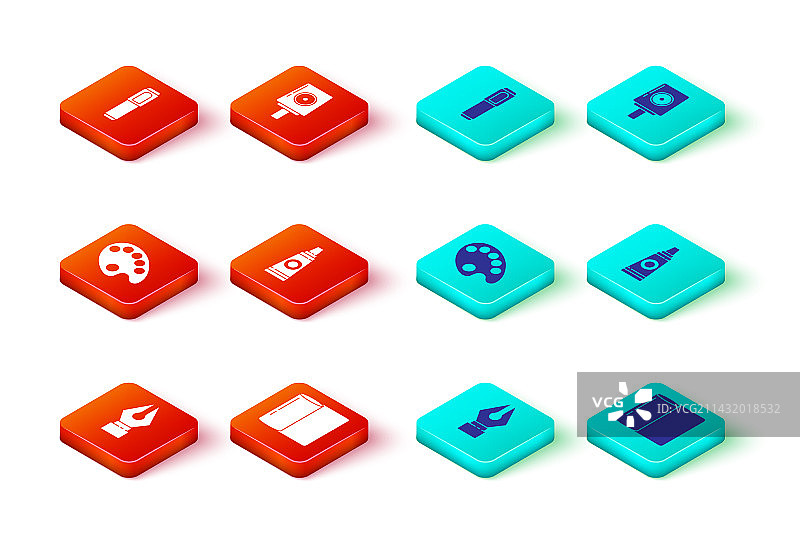 钢笔尖、纸巾卷与调色板图片素材