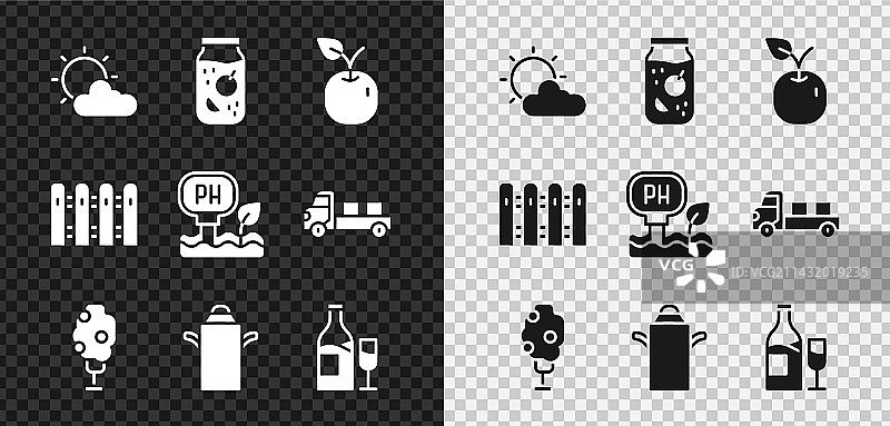 夕阳云彩天气果酱罐苹果树图片素材