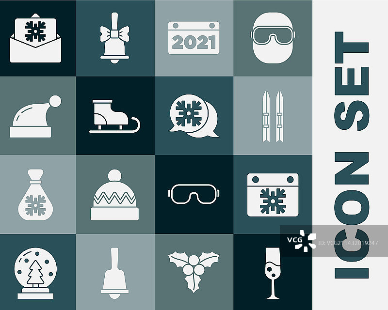 香槟日历滑雪杖套装图片素材