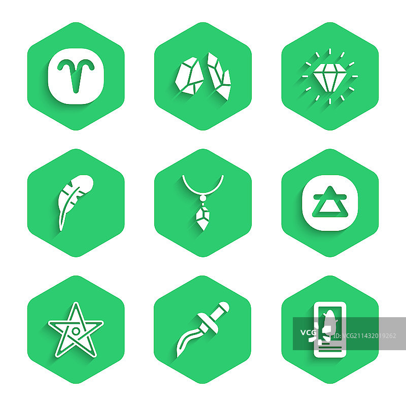 水晶匕首塔罗牌项链套装图片素材