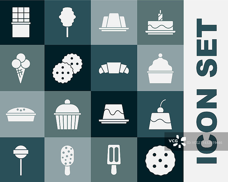 饼干布丁蛋糕组合图片素材