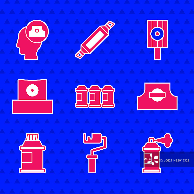 喷漆罐滚筒刷喷嘴套装图片素材