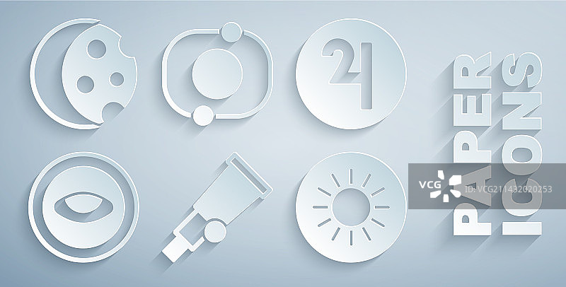 望远镜符号木星眼睛奖章合集图片素材