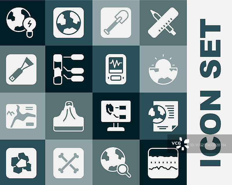 土壤地层、地球仪和文件组合图片素材