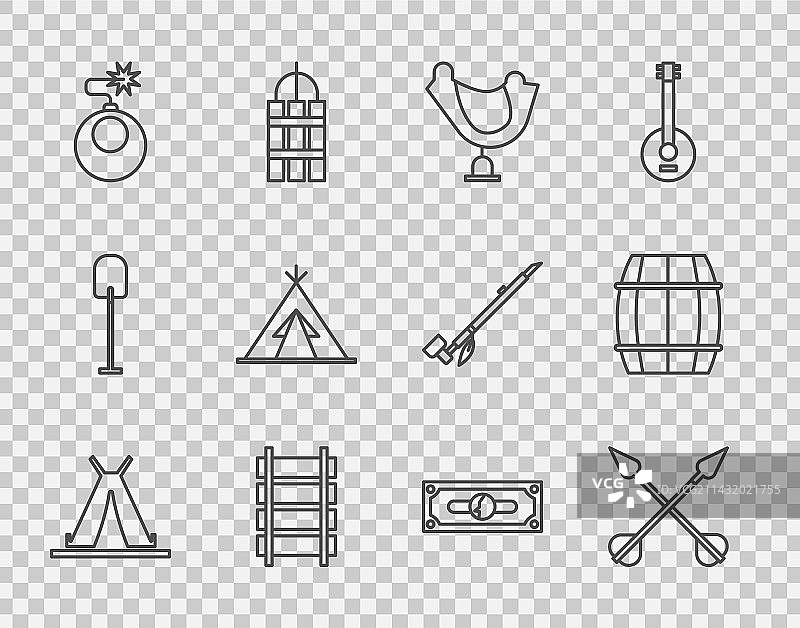 印第安圆锥帐篷和交叉箭矢图片素材