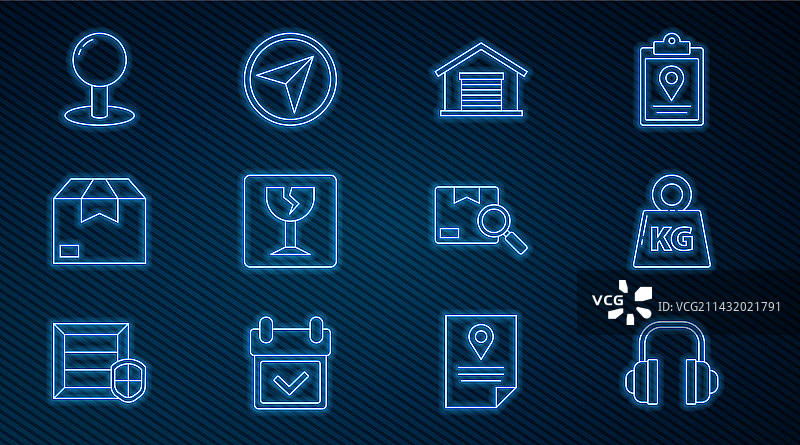 线条耳机、重量、仓库、易碎品图片素材