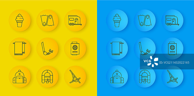 远足背包毛巾挂架和呼吸管图片素材